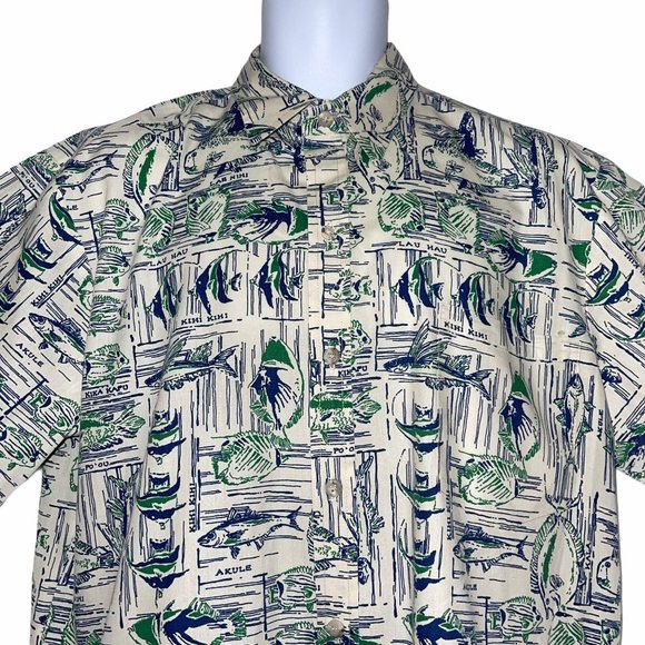 Cooke Street Vintage Hawaiian Fish Shirt Men's L - Picture 2 of 10